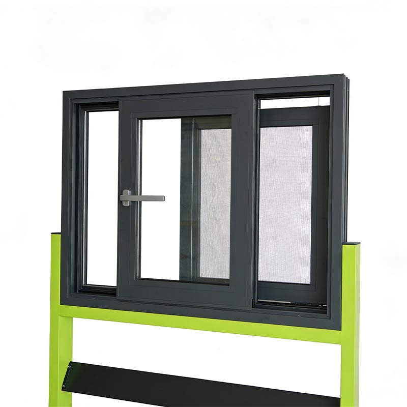 Ventana antirrobo de aleación de aluminio con malla de diamante